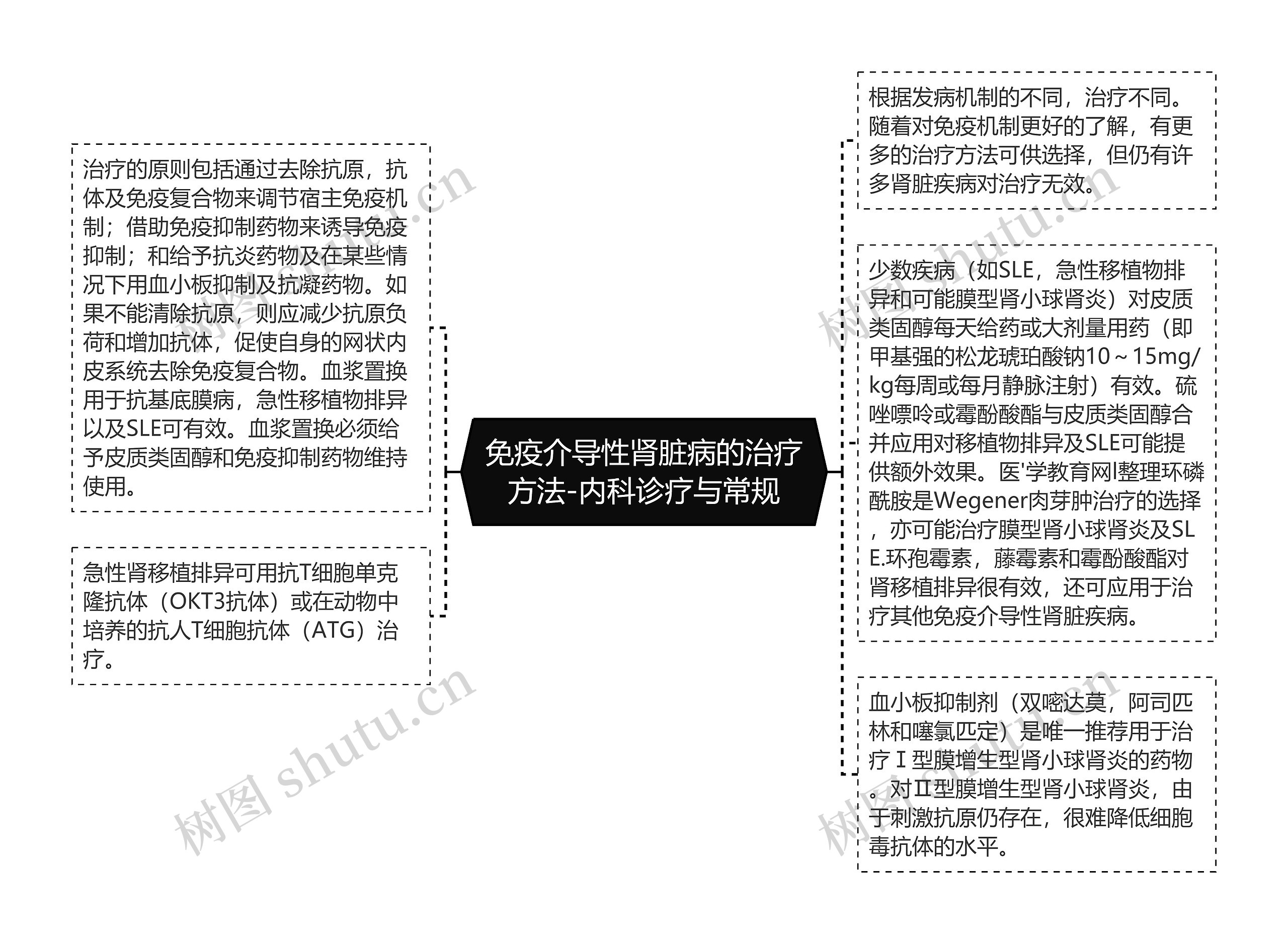 免疫介导性肾脏病的治疗方法-内科诊疗与常规思维导图