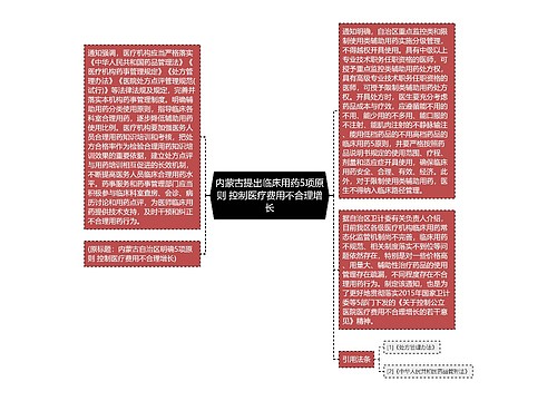 内蒙古提出临床用药5项原则 控制医疗费用不合理增长