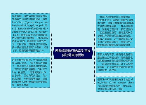 网购运费险只赔单程 再发货还需自掏腰包