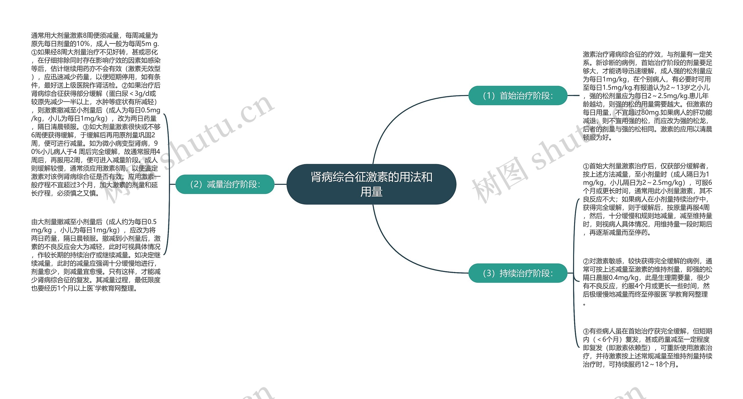 肾病综合征激素的用法和用量思维导图