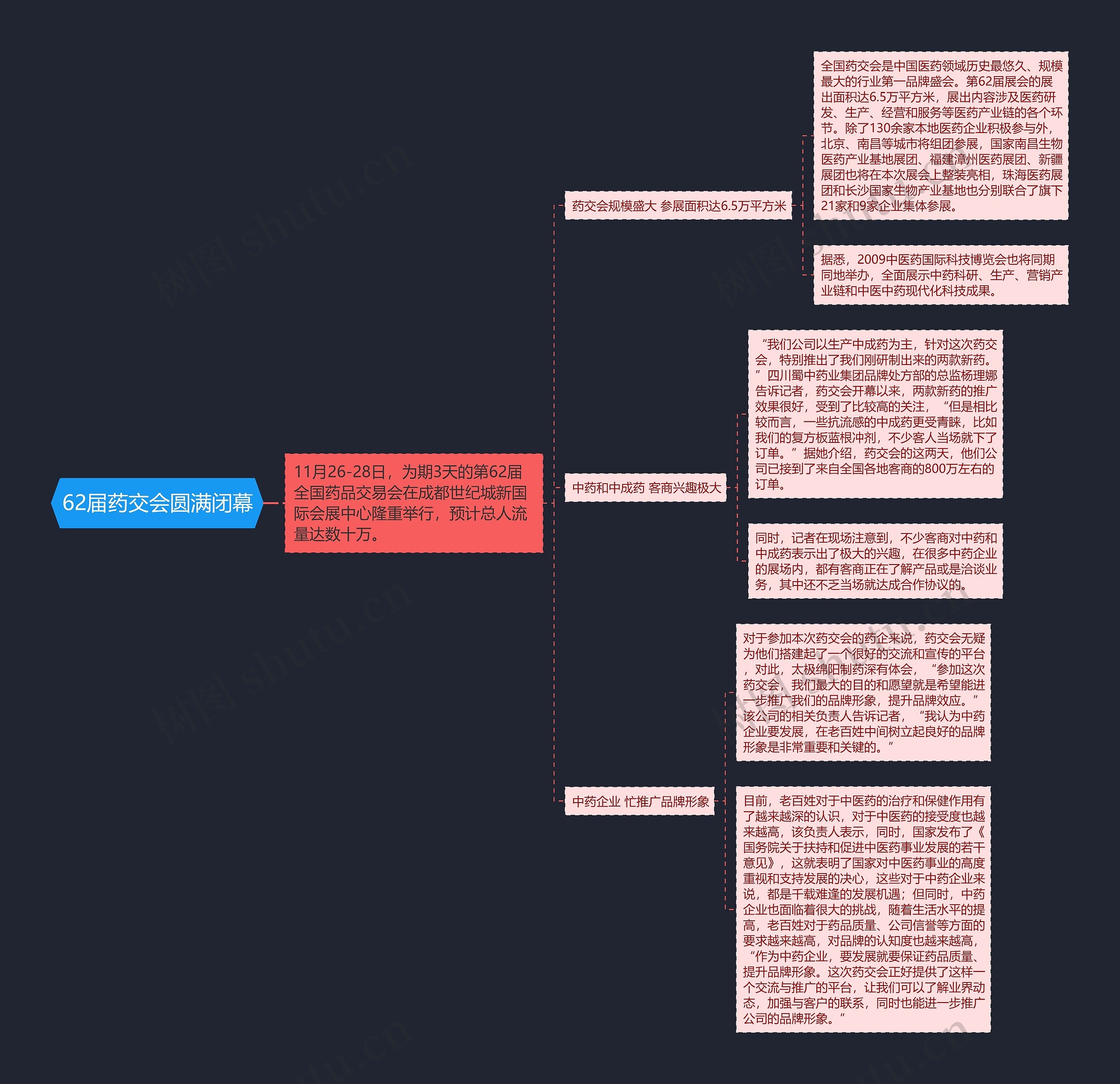 62届药交会圆满闭幕思维导图
