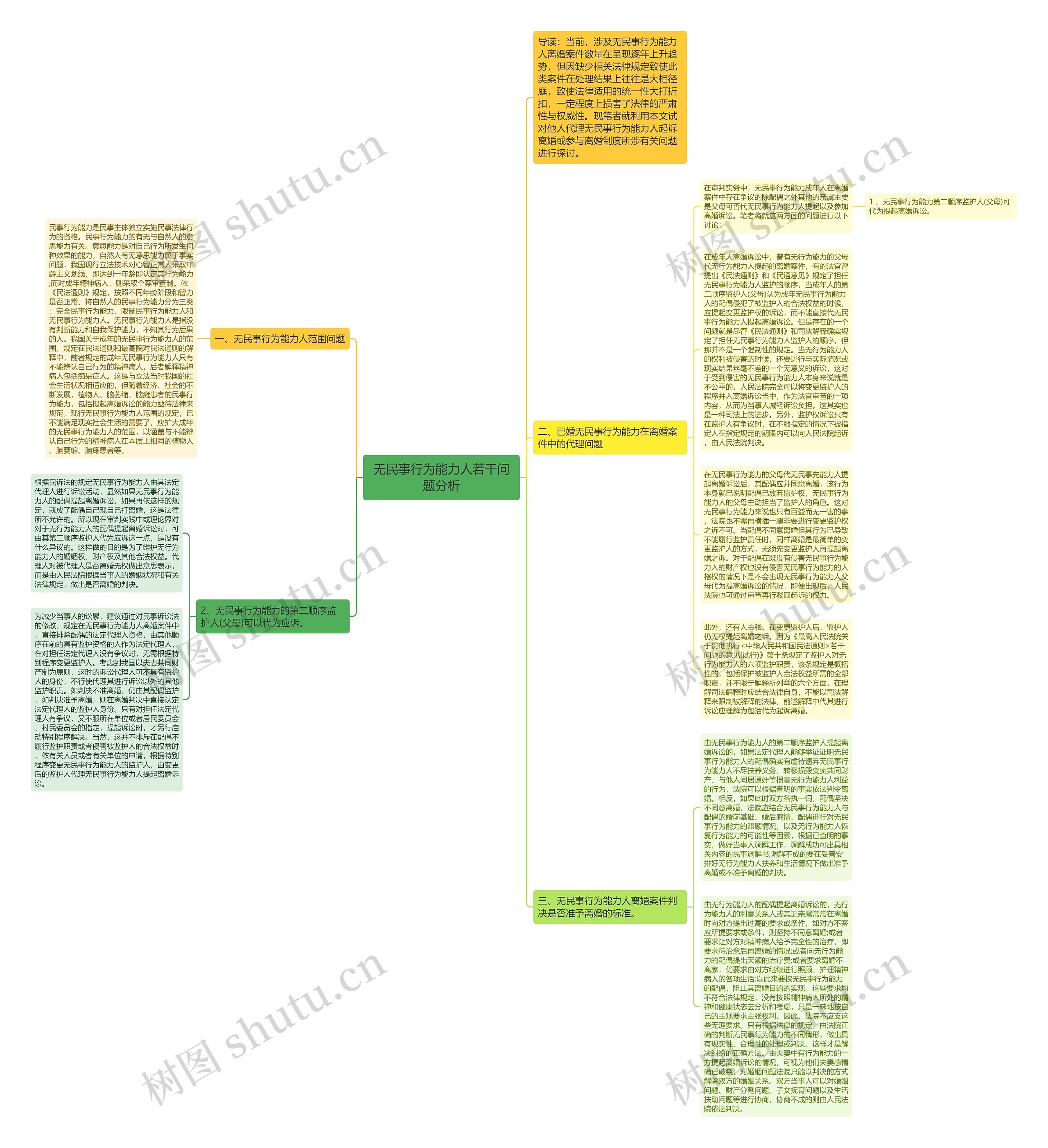 无民事行为能力人若干问题分析思维导图