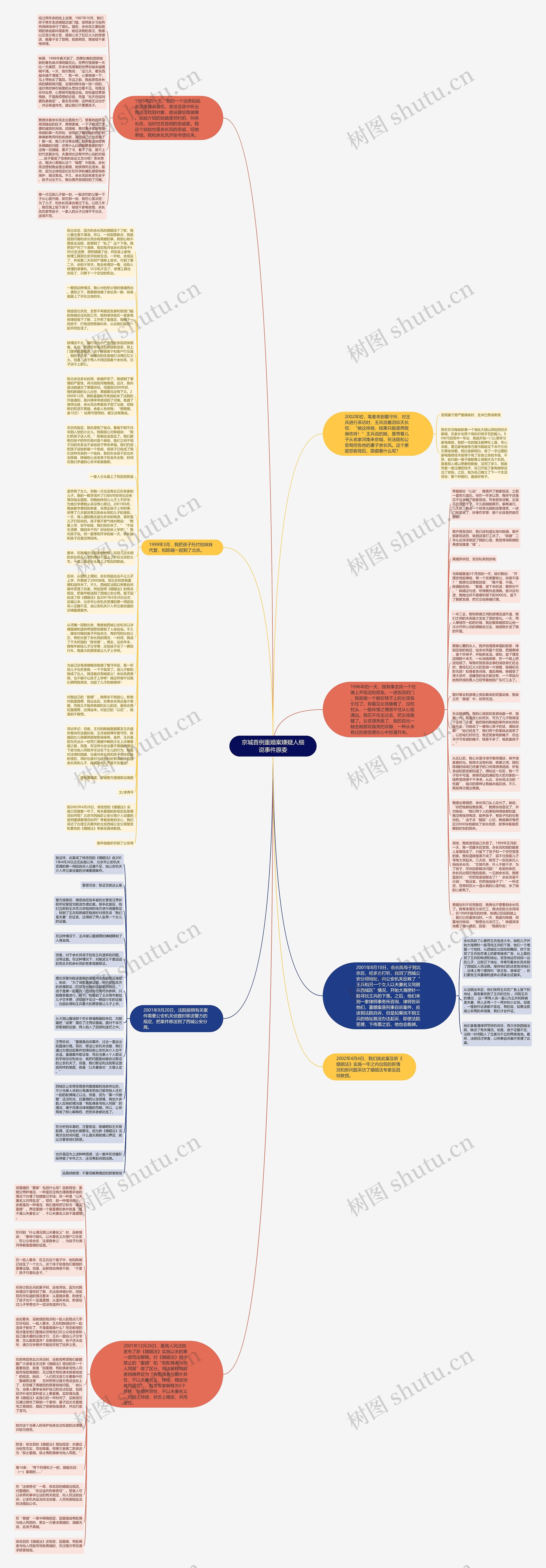 京城首例重婚案嫌疑人细说事件原委思维导图