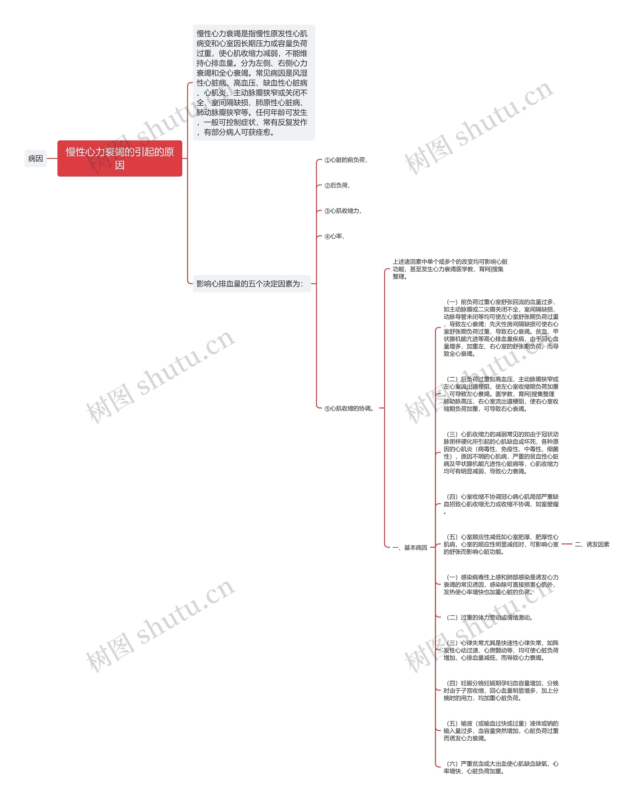 慢性心力衰竭的引起的原因思维导图