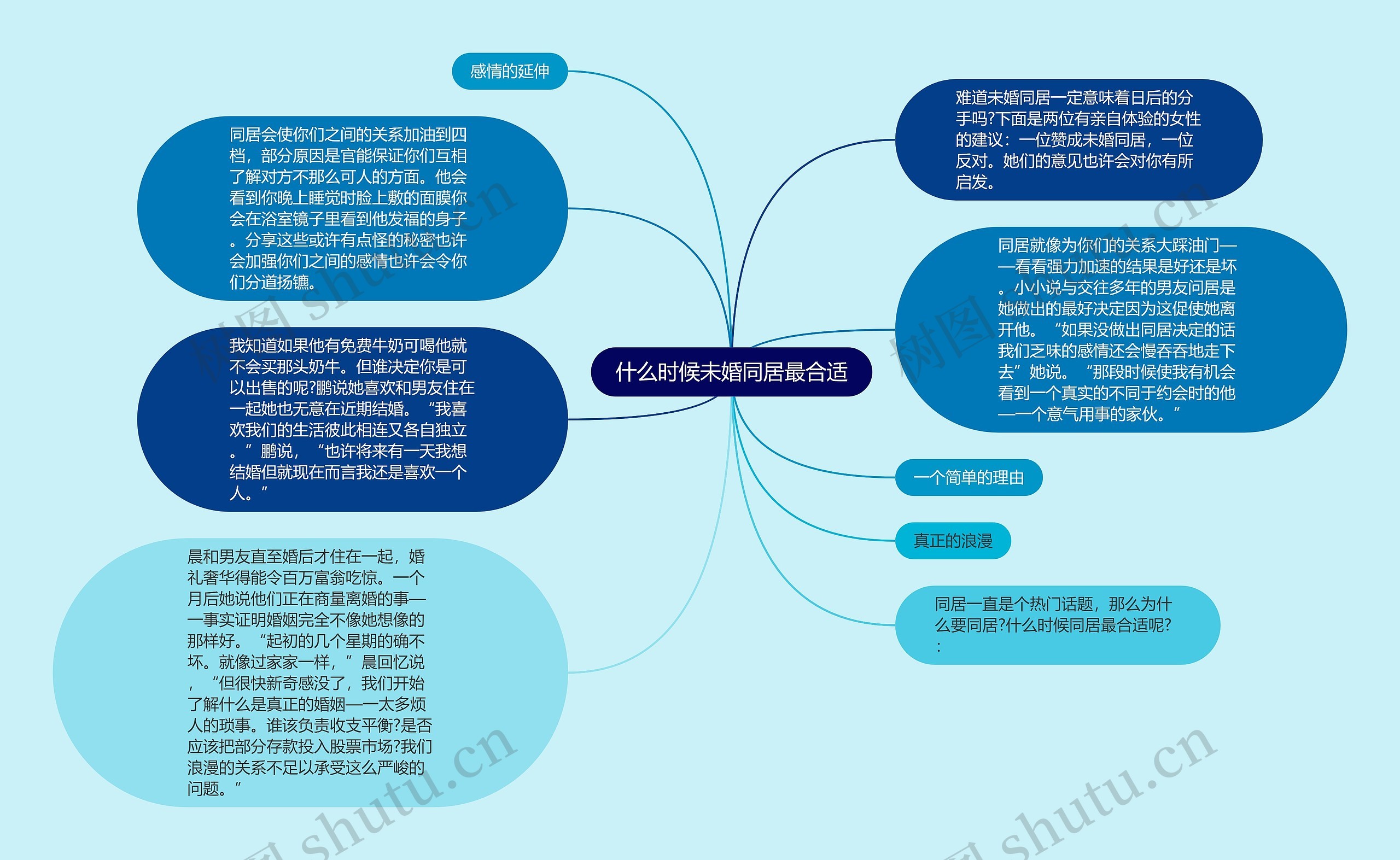 什么时候未婚同居最合适思维导图