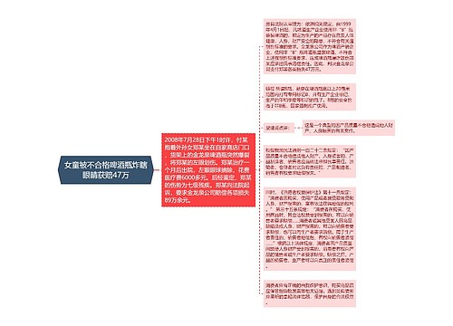 女童被不合格啤酒瓶炸瞎眼睛获赔47万