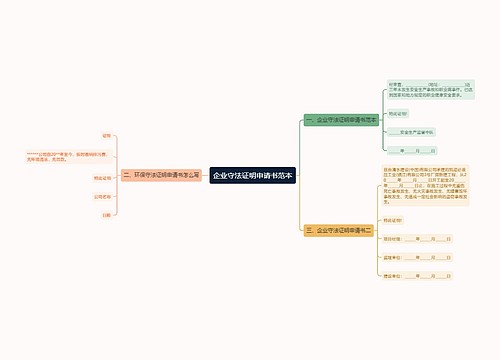 企业守法证明申请书范本