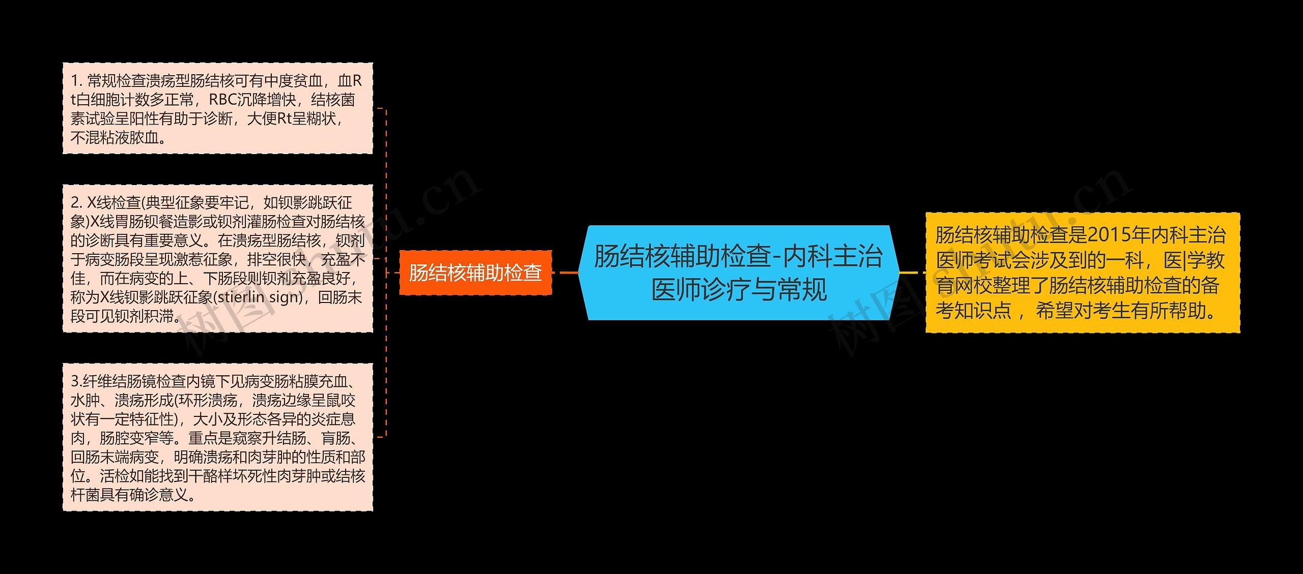 肠结核辅助检查-内科主治医师诊疗与常规思维导图