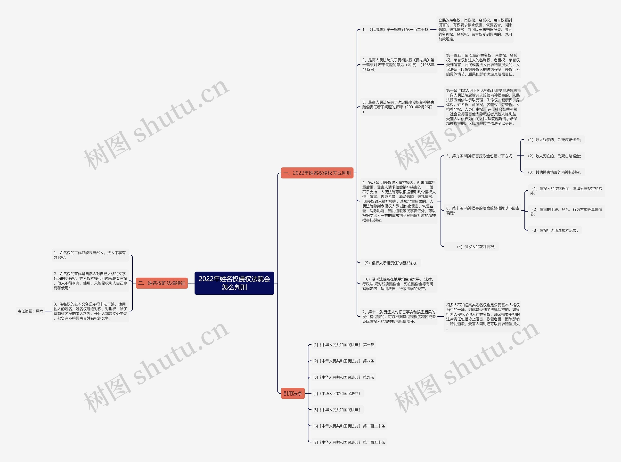 2022年姓名权侵权法院会怎么判刑思维导图