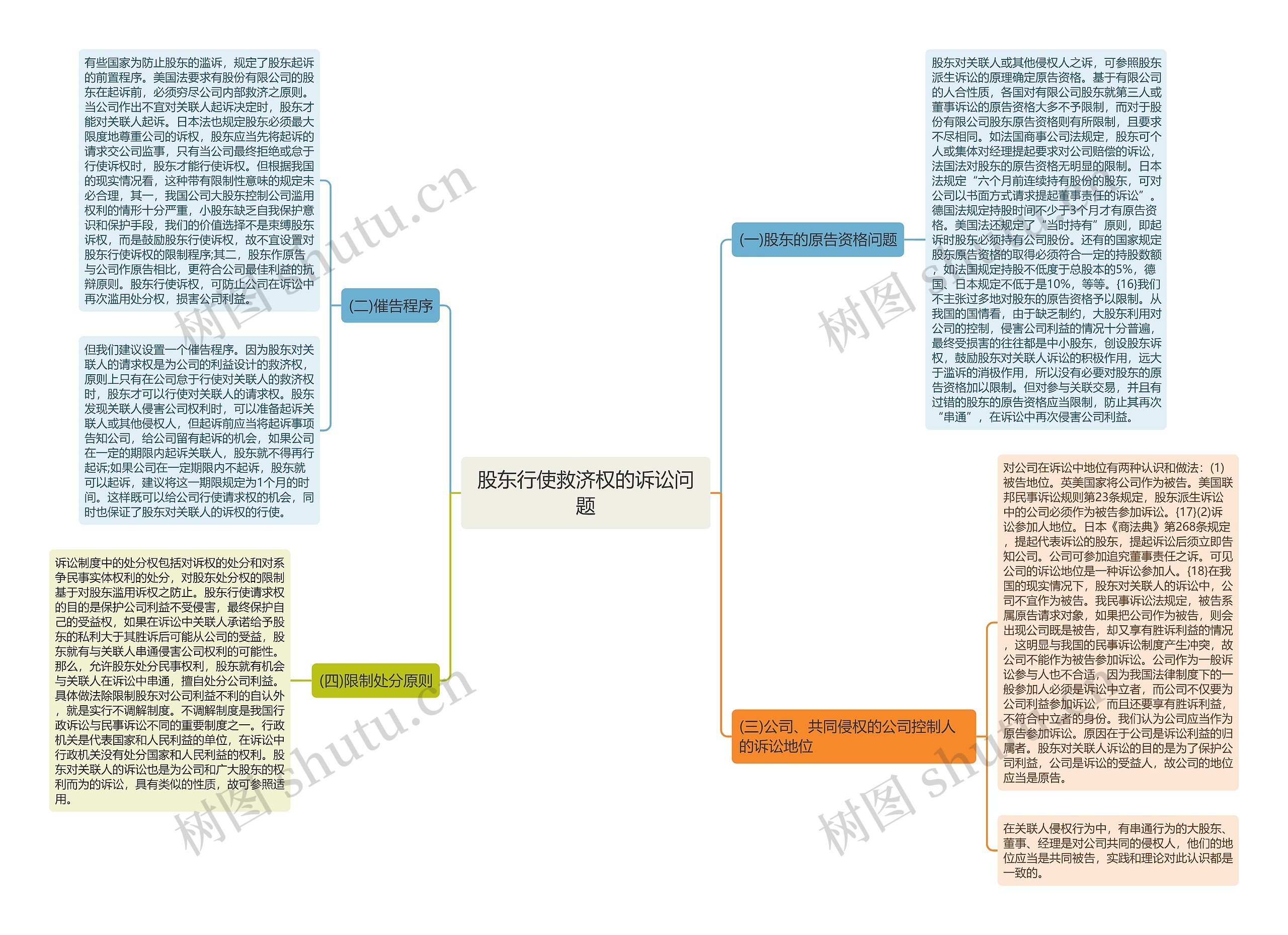 股东行使救济权的诉讼问题思维导图