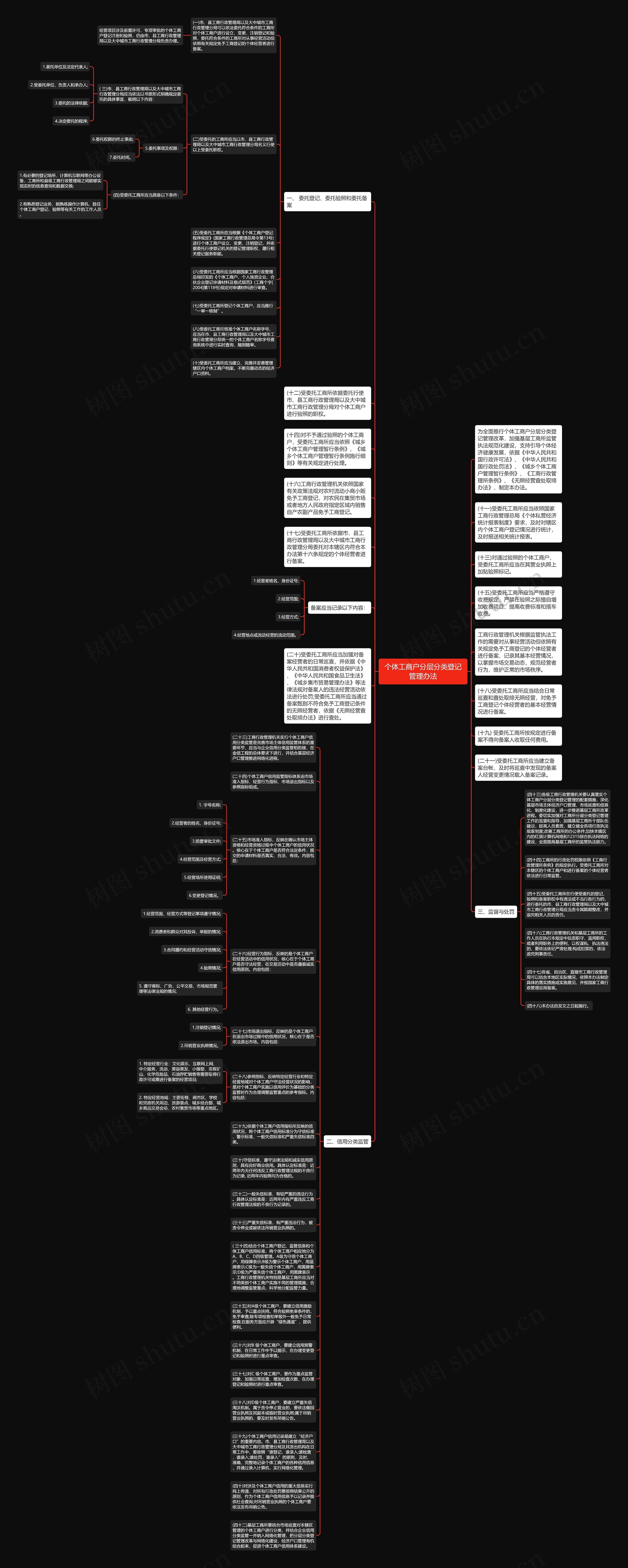 个体工商户分层分类登记管理办法思维导图