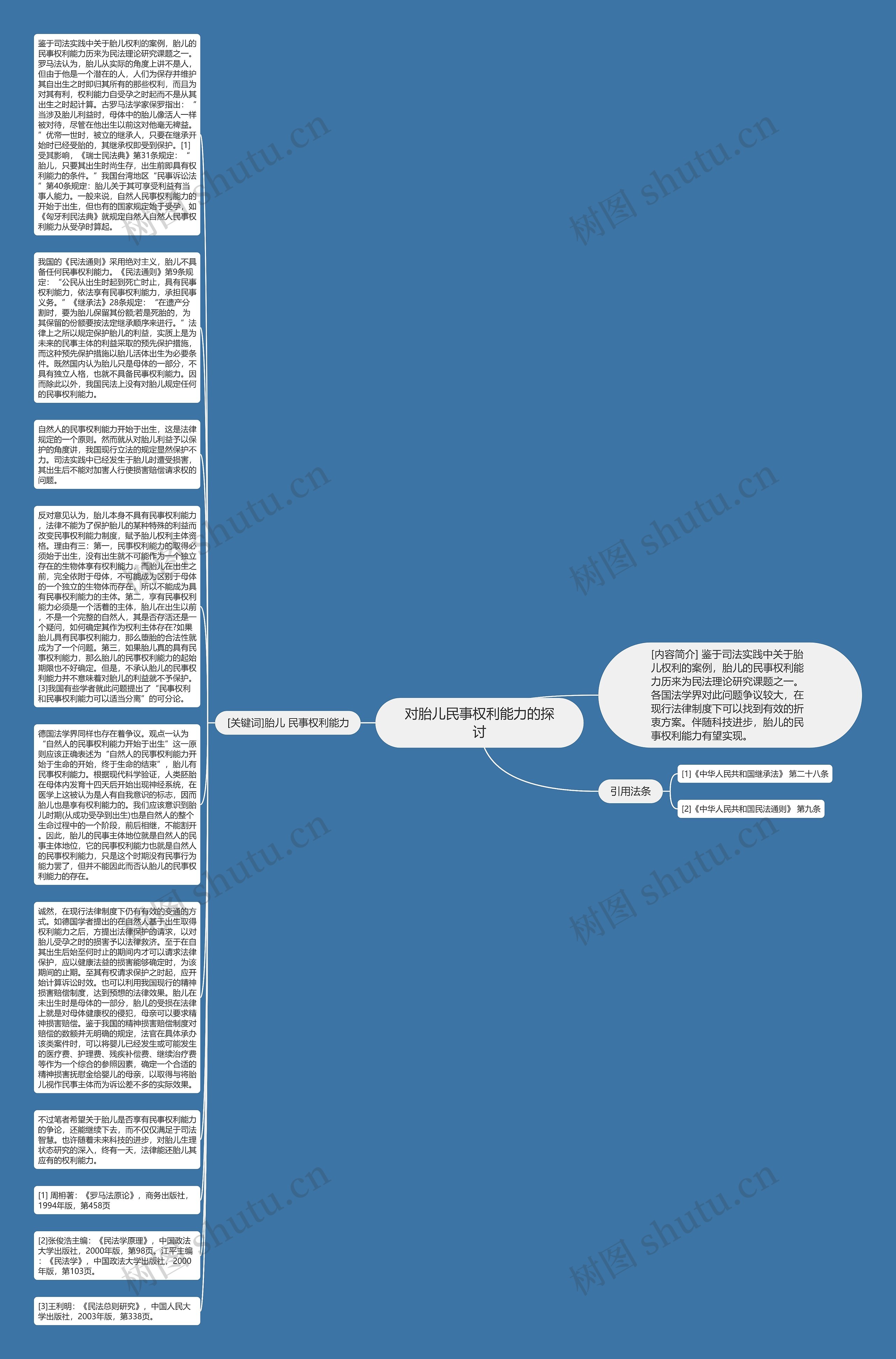 对胎儿民事权利能力的探讨思维导图