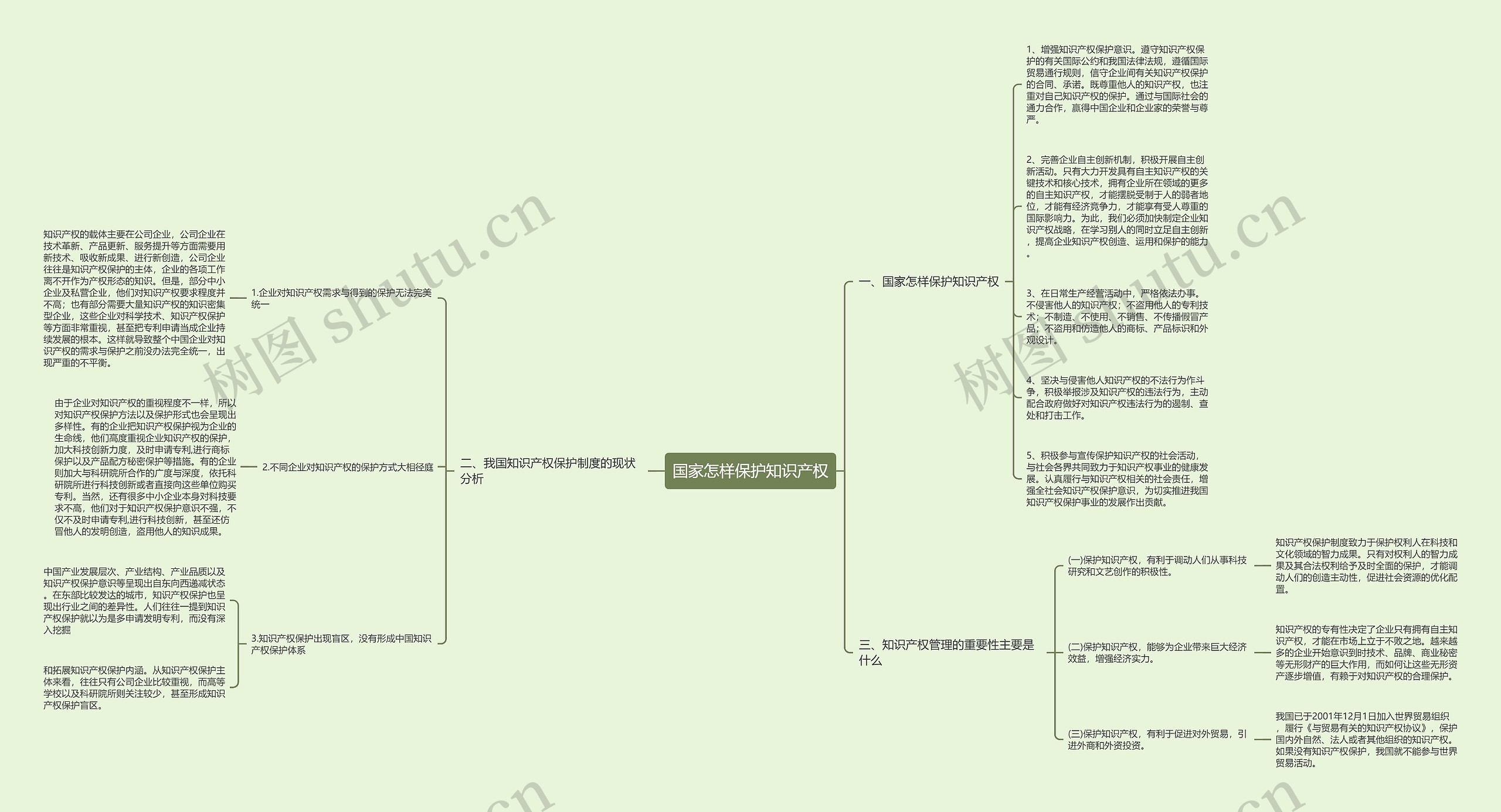 国家怎样保护知识产权思维导图