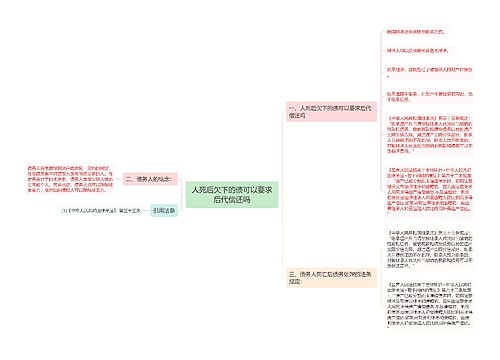 人死后欠下的债可以要求后代偿还吗