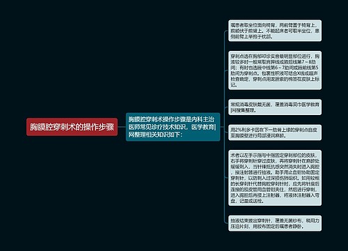 胸膜腔穿刺术的操作步骤