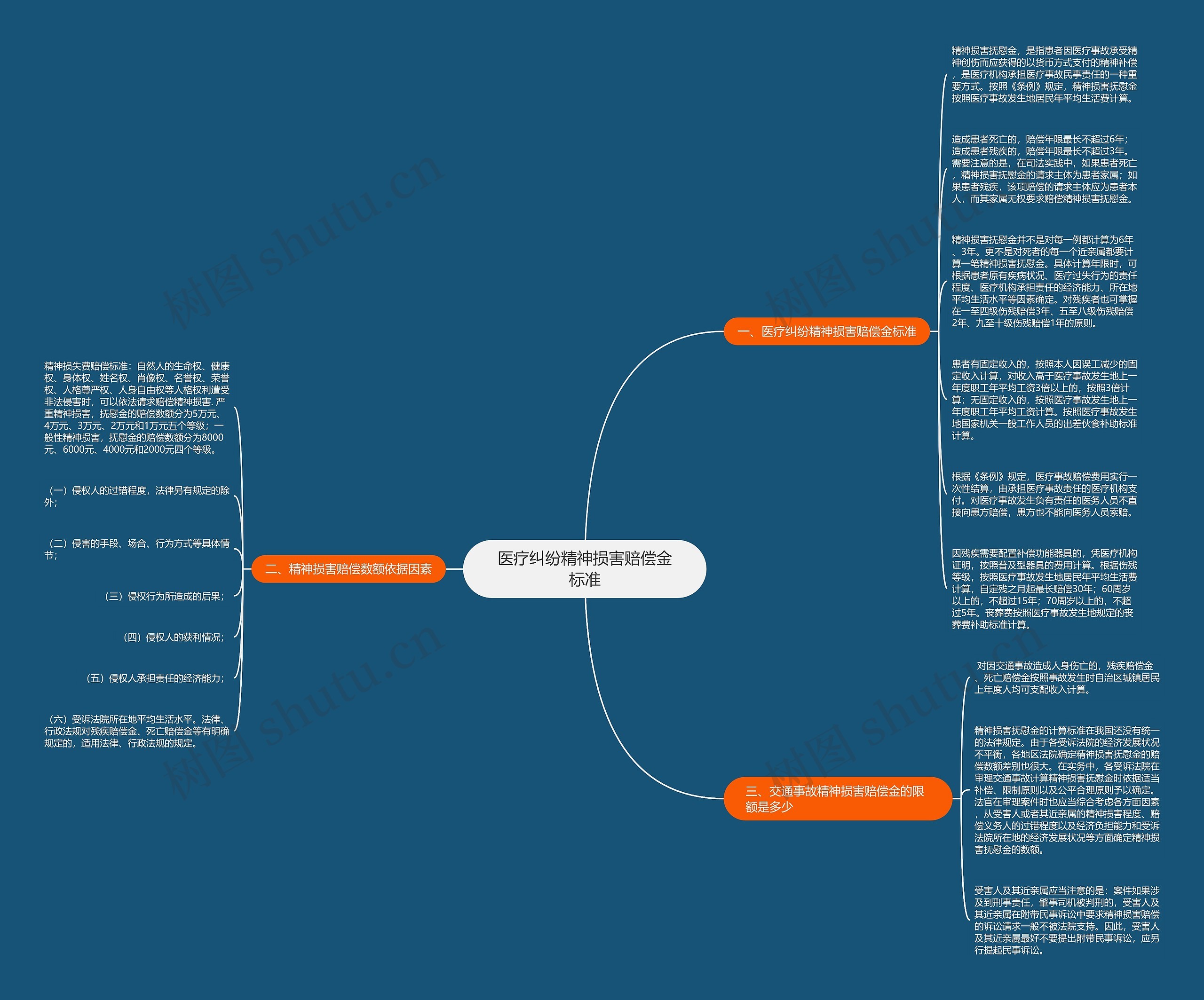 医疗纠纷精神损害赔偿金标准思维导图