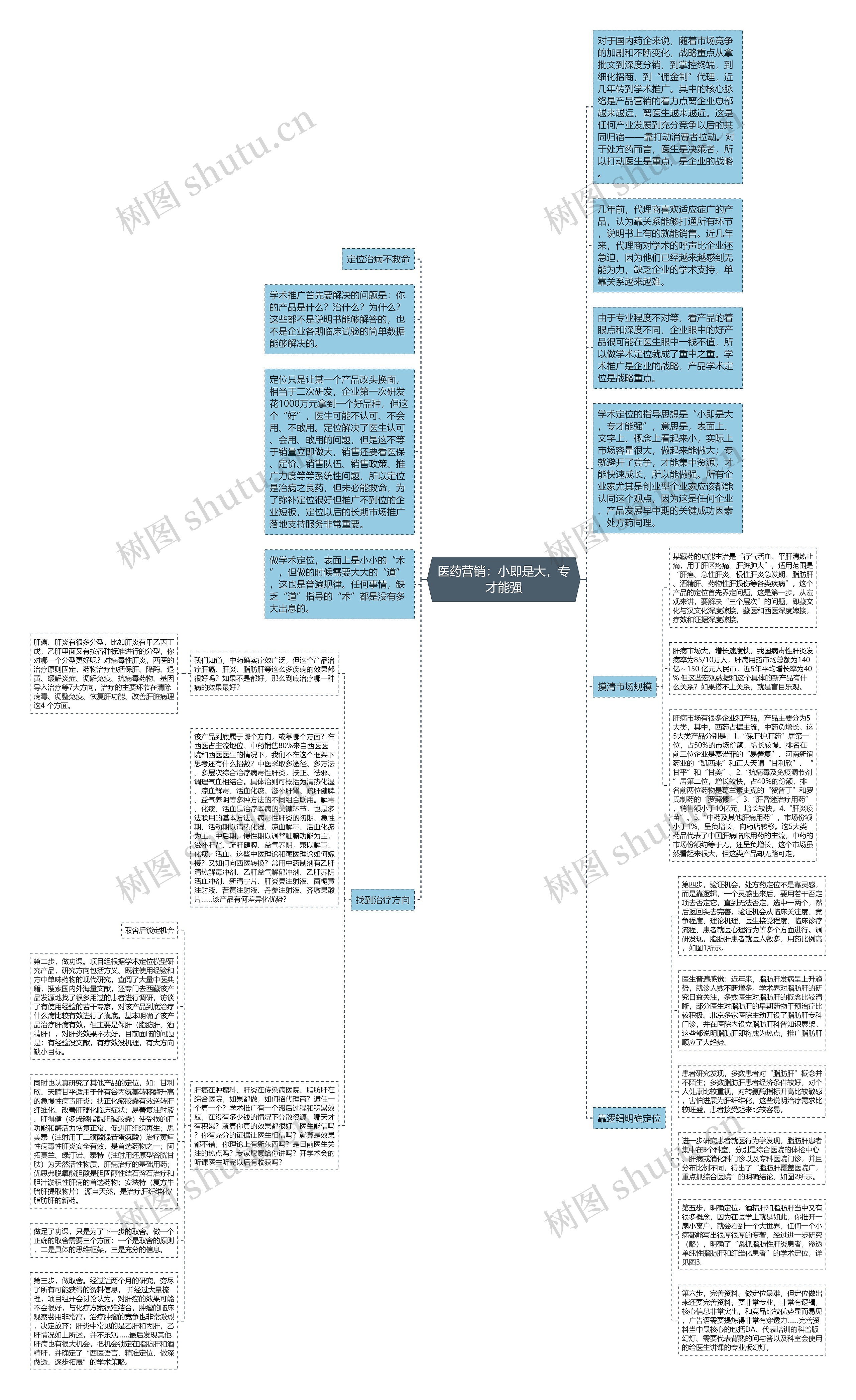 医药营销：小即是大，专才能强思维导图