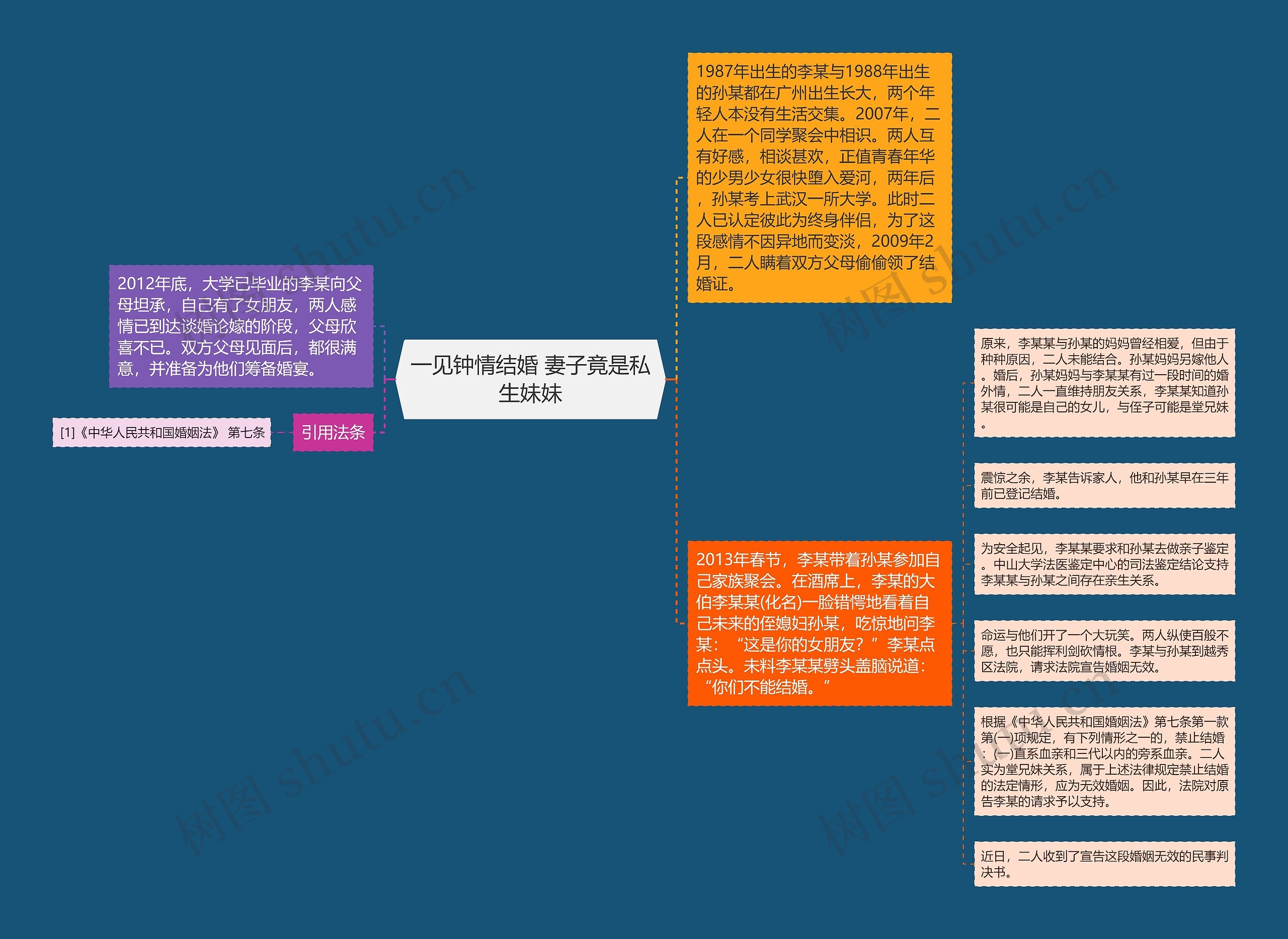 一见钟情结婚 妻子竟是私生妹妹思维导图