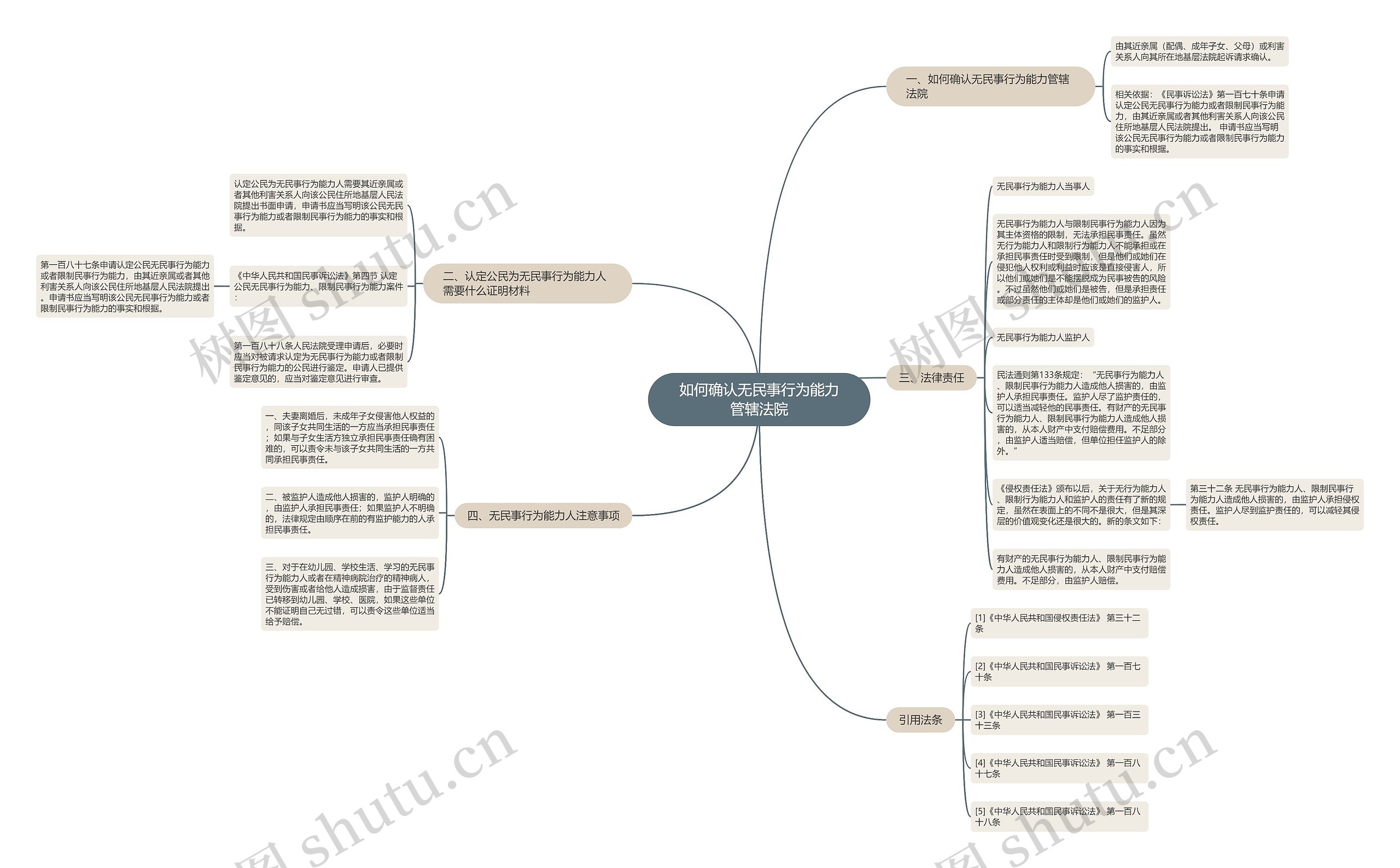 如何确认无民事行为能力管辖法院思维导图