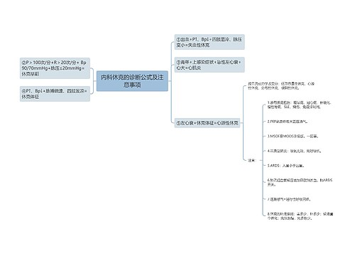 内科休克的诊断公式及注意事项