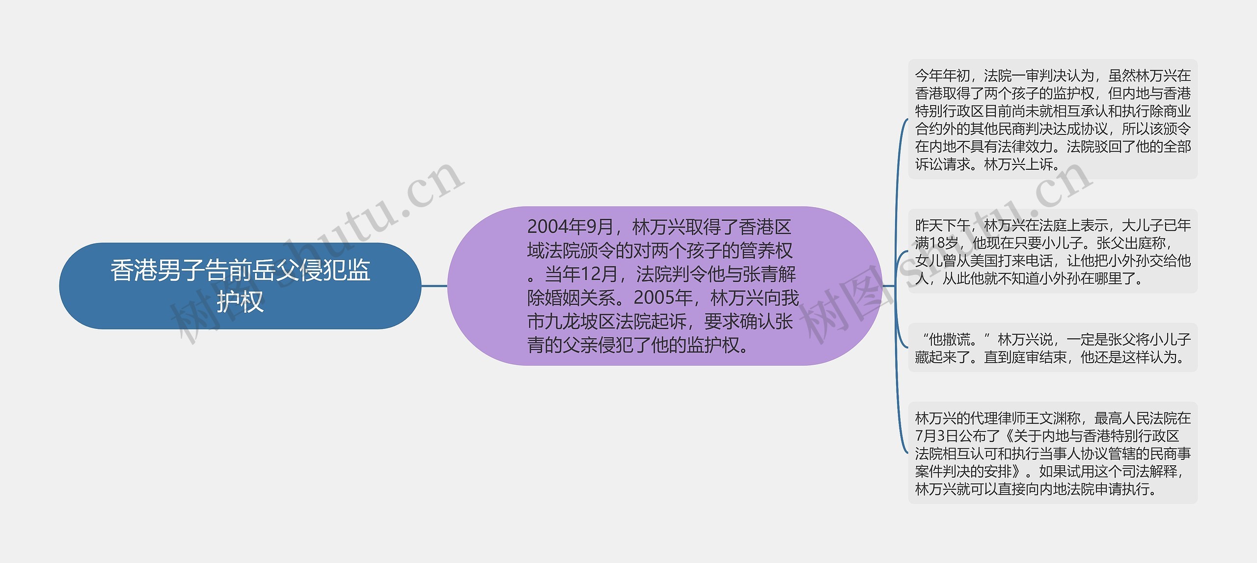 香港男子告前岳父侵犯监护权思维导图