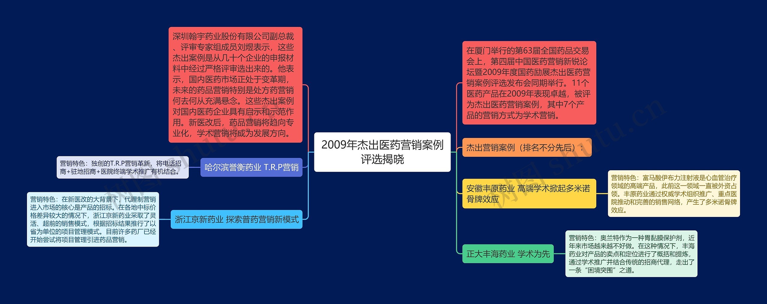 2009年杰出医药营销案例评选揭晓思维导图