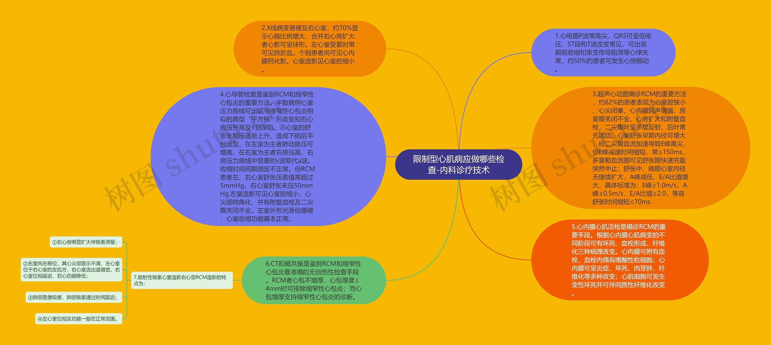 限制型心肌病应做哪些检查-内科诊疗技术思维导图