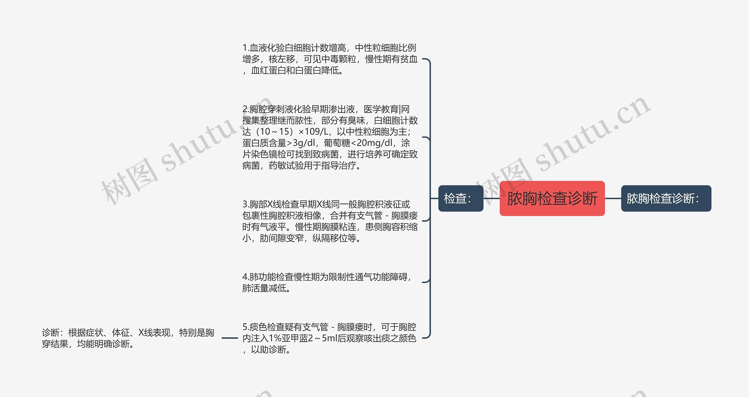 脓胸检查诊断思维导图