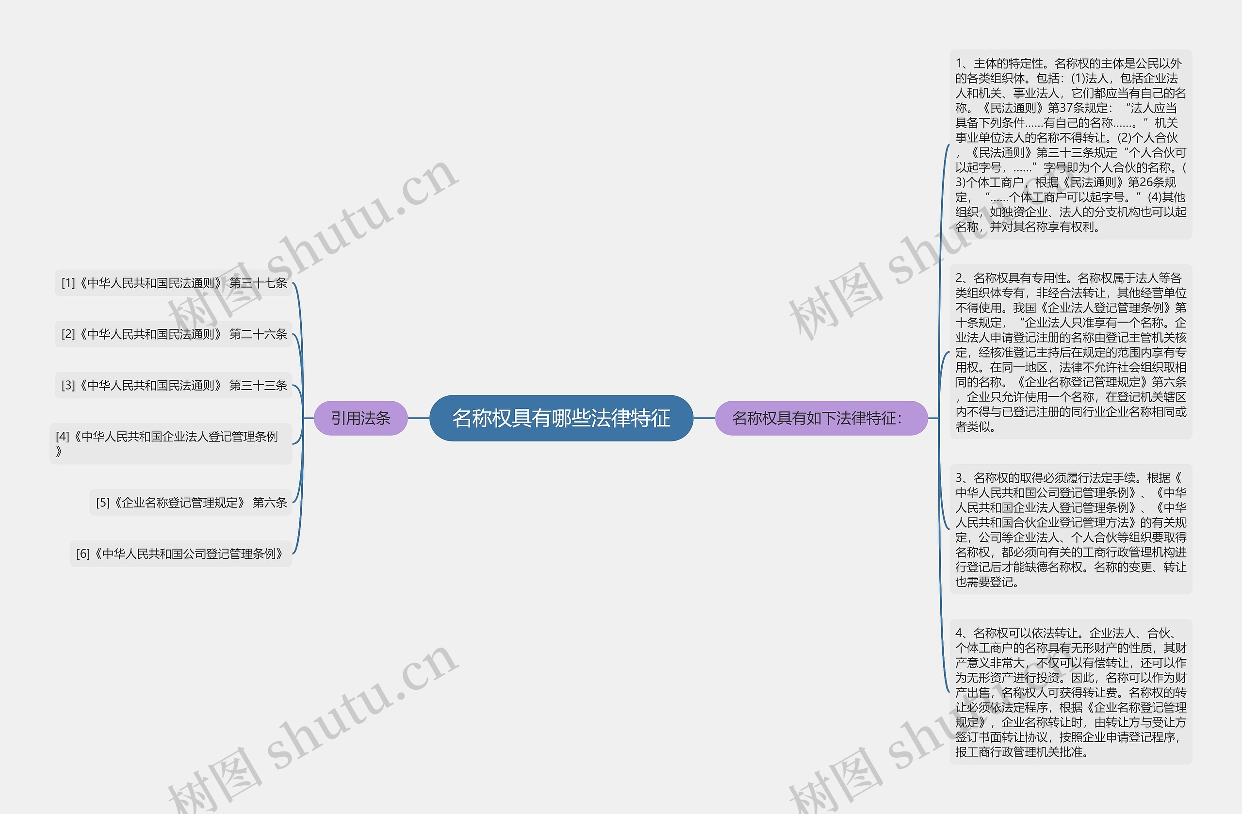 名称权具有哪些法律特征思维导图