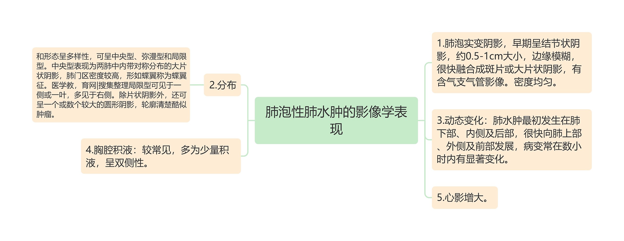 肺泡性肺水肿的影像学表现思维导图