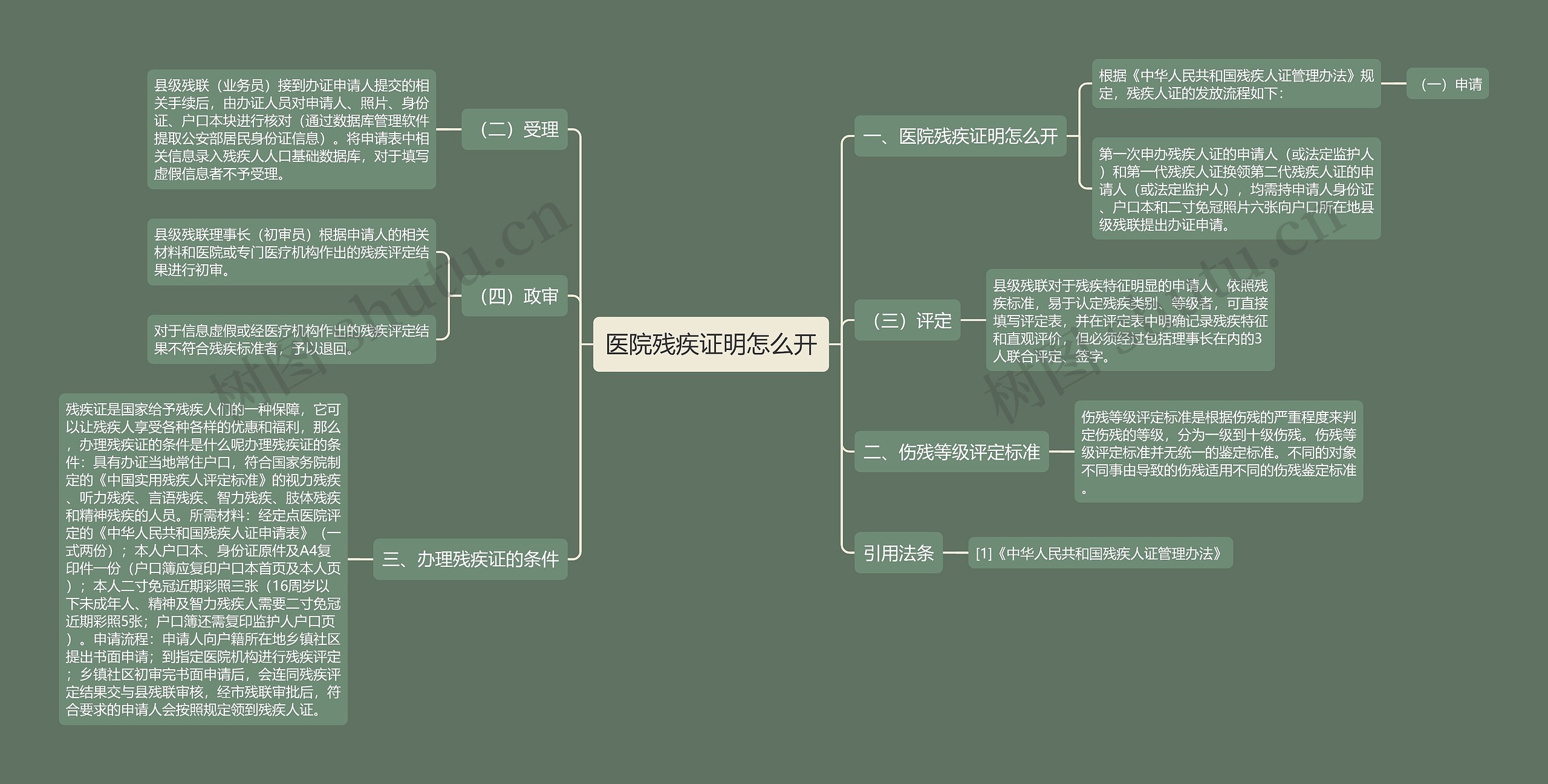 医院残疾证明怎么开思维导图