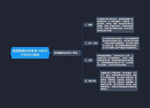 晚期腹膜炎的表现-内科诊疗技术与常规