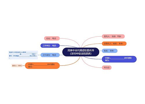 民事申诉代理授权委托书（深圳中级法院提供）