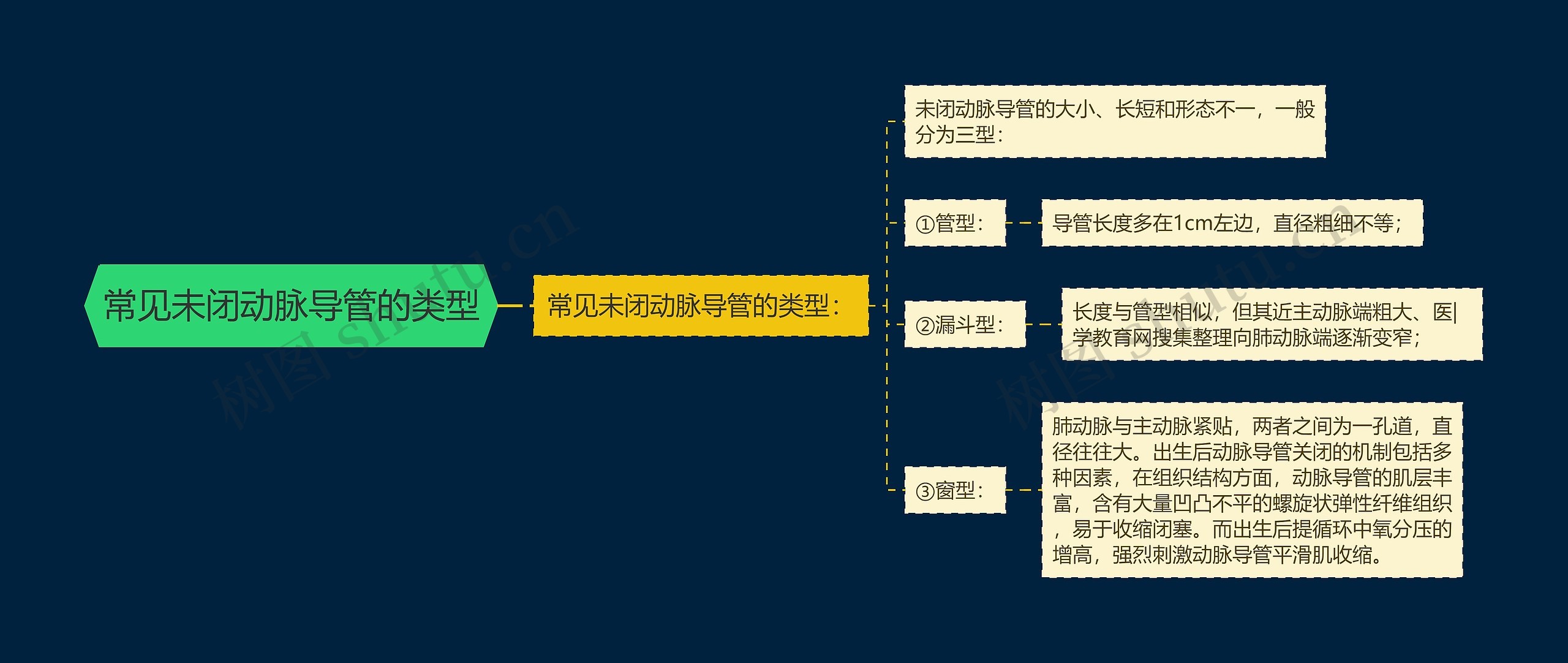 常见未闭动脉导管的类型