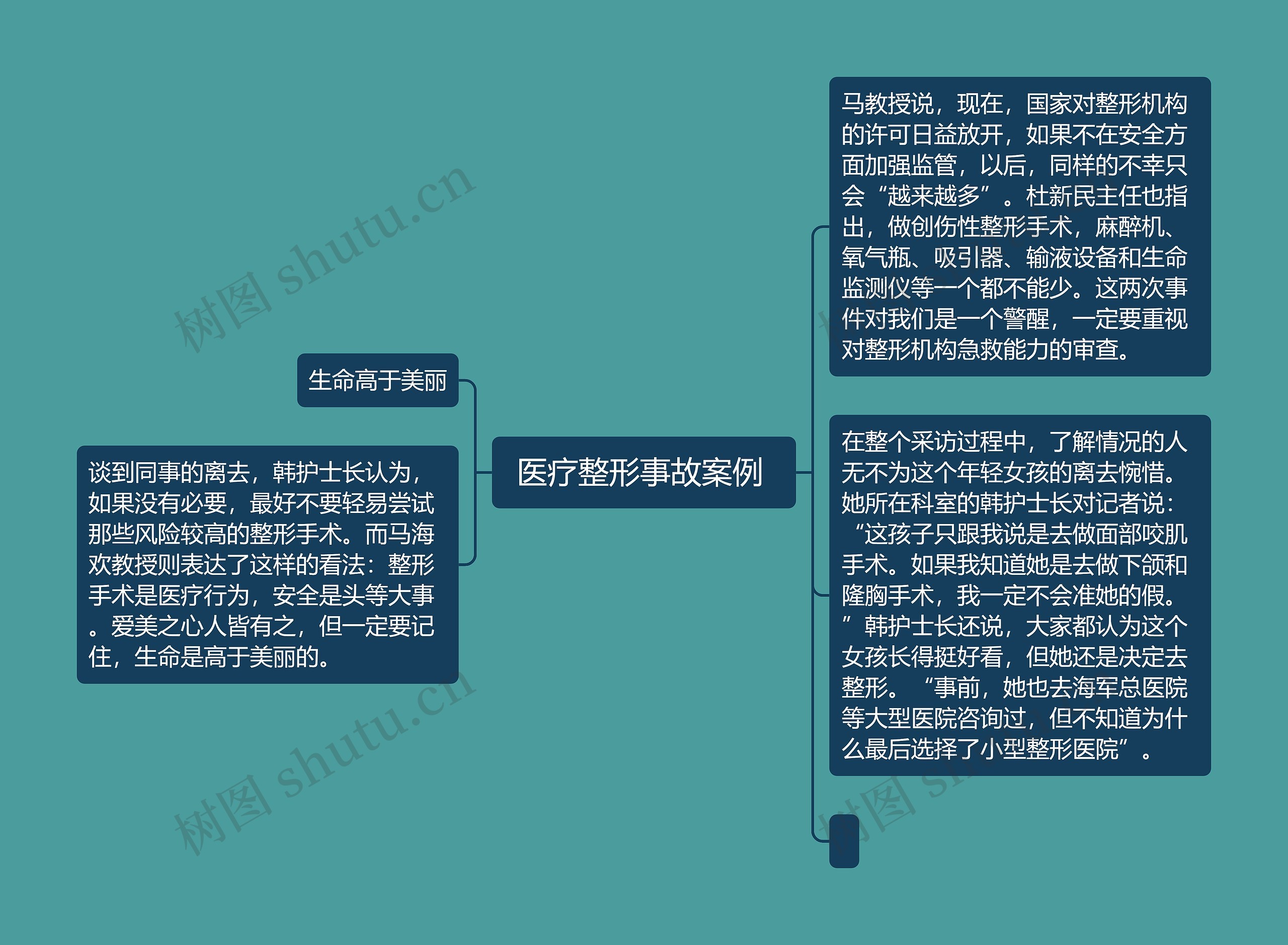  医疗整形事故案例  思维导图