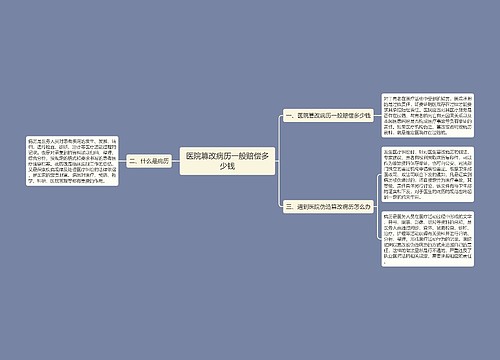 医院篡改病历一般赔偿多少钱