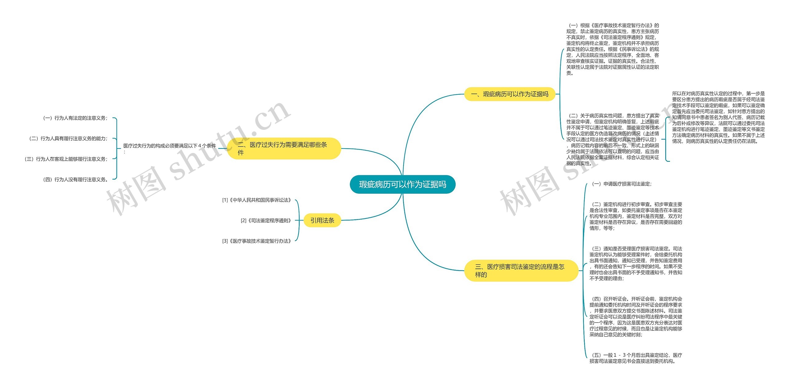 瑕疵病历可以作为证据吗思维导图