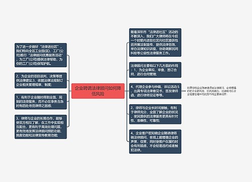 企业聘请法律顾问如何降低风险