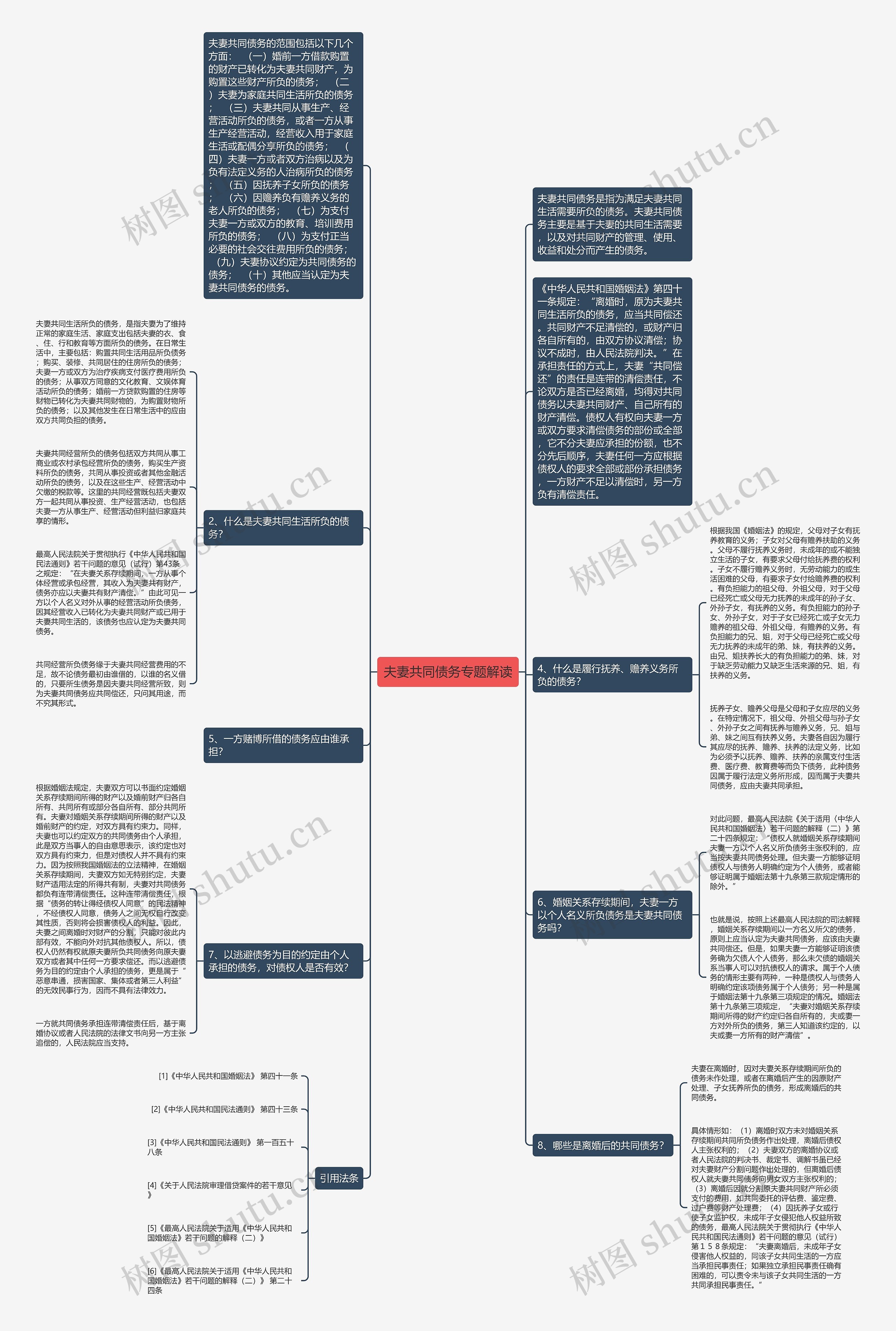 夫妻共同债务专题解读思维导图