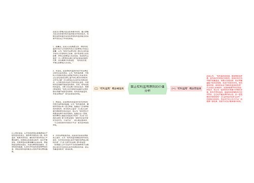 禁止权利滥用原则的价值分析