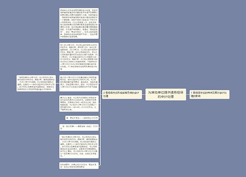 为其他单位提供债务担保的会计处理