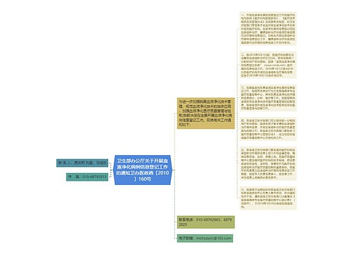 卫生部办公厅关于开展血液净化病例信息登记工作的通知卫办医政函〔2010〕160号