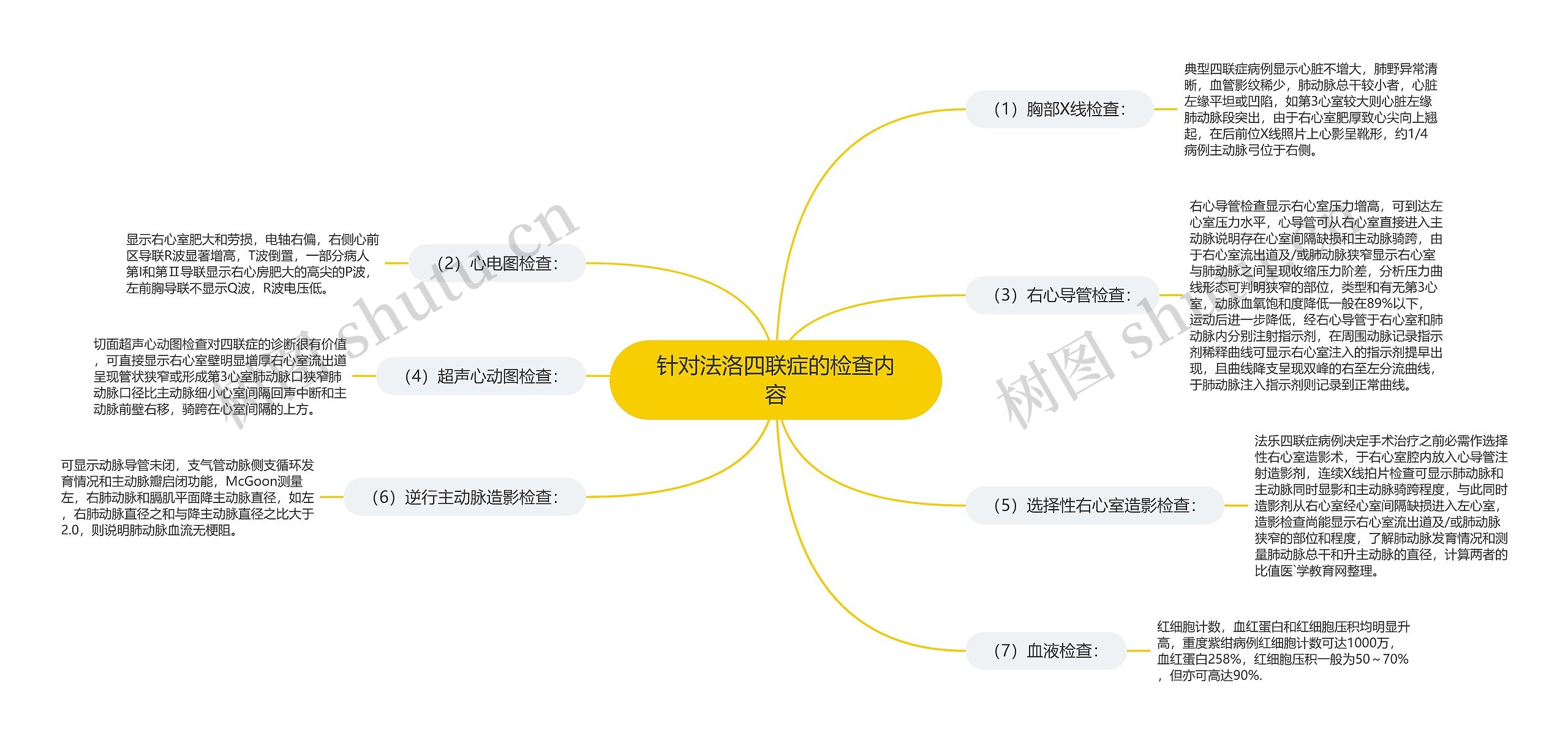 针对法洛四联症的检查内容