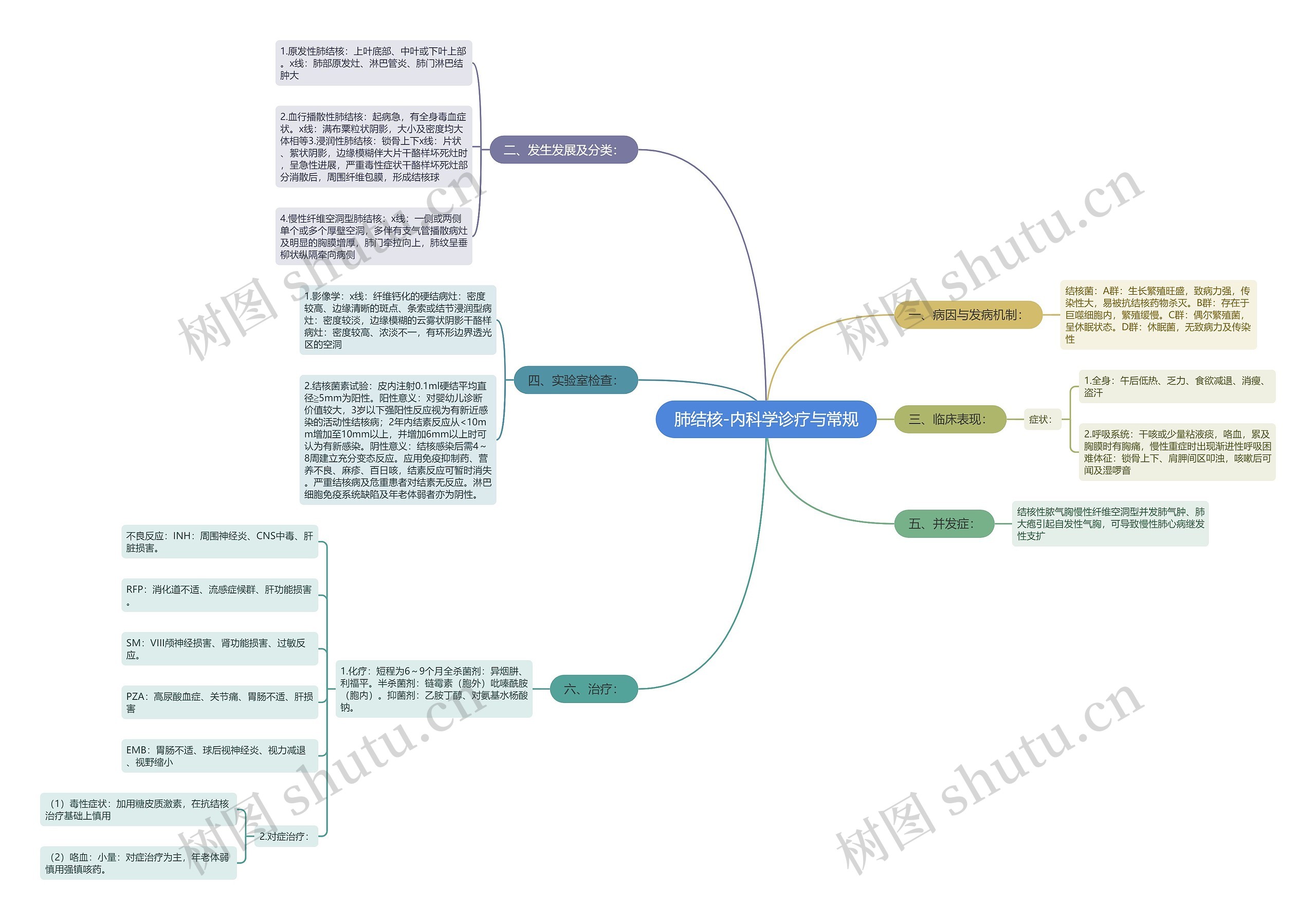 肺结核-内科学诊疗与常规思维导图