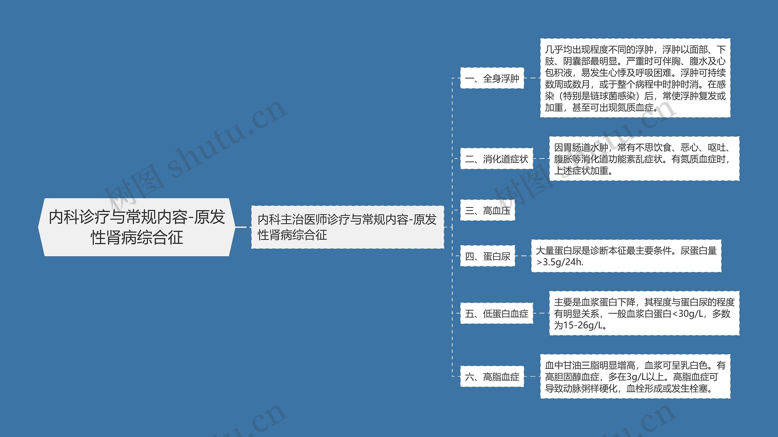 内科诊疗与常规内容-原发性肾病综合征思维导图