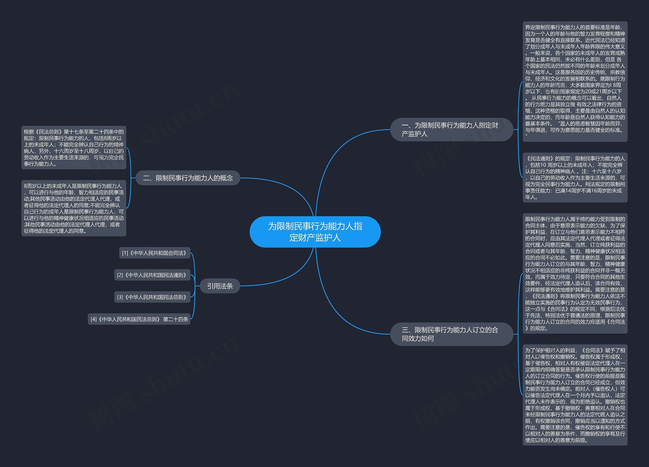 为限制民事行为能力人指定财产监护人思维导图
