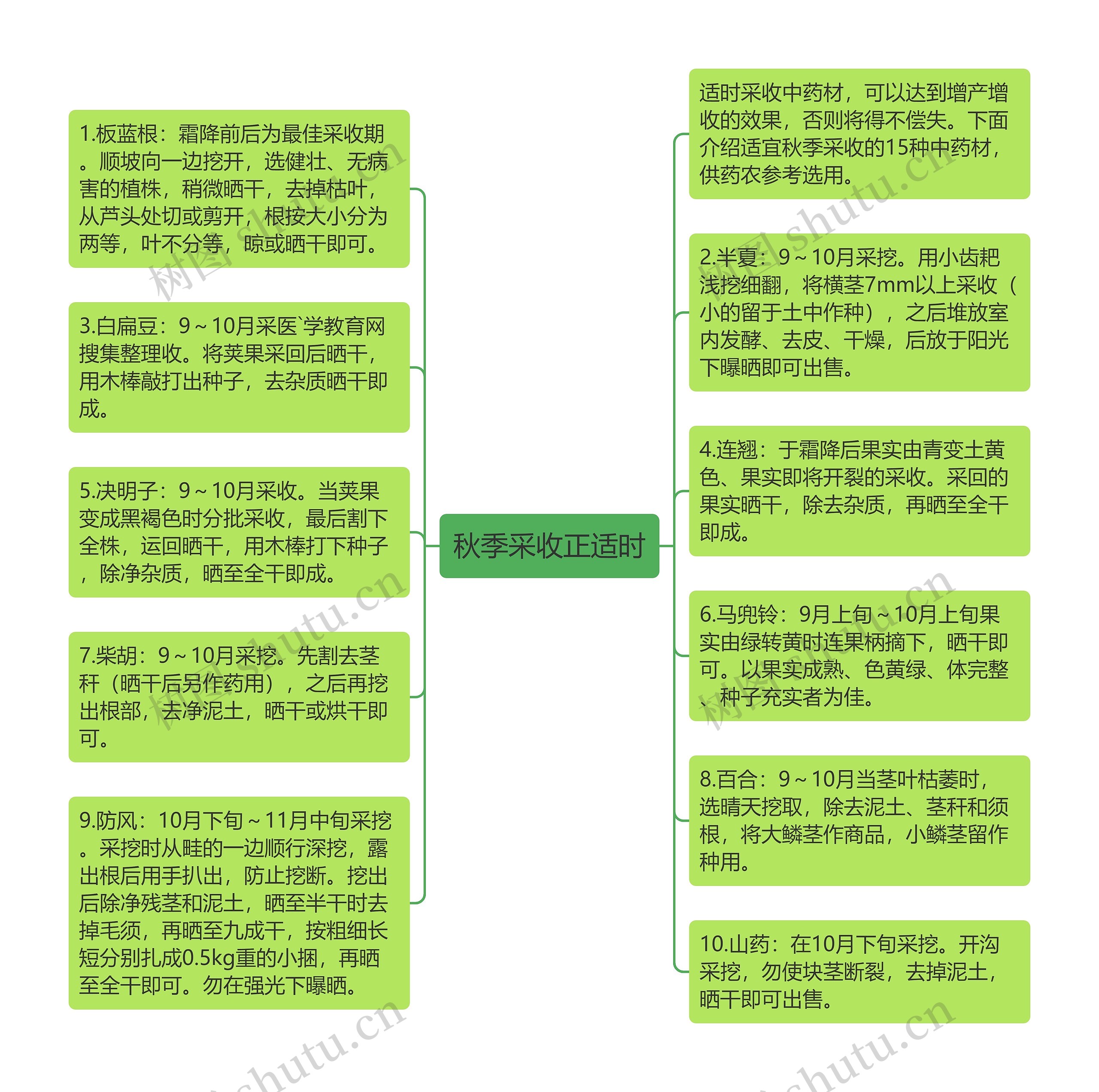 秋季采收正适时思维导图