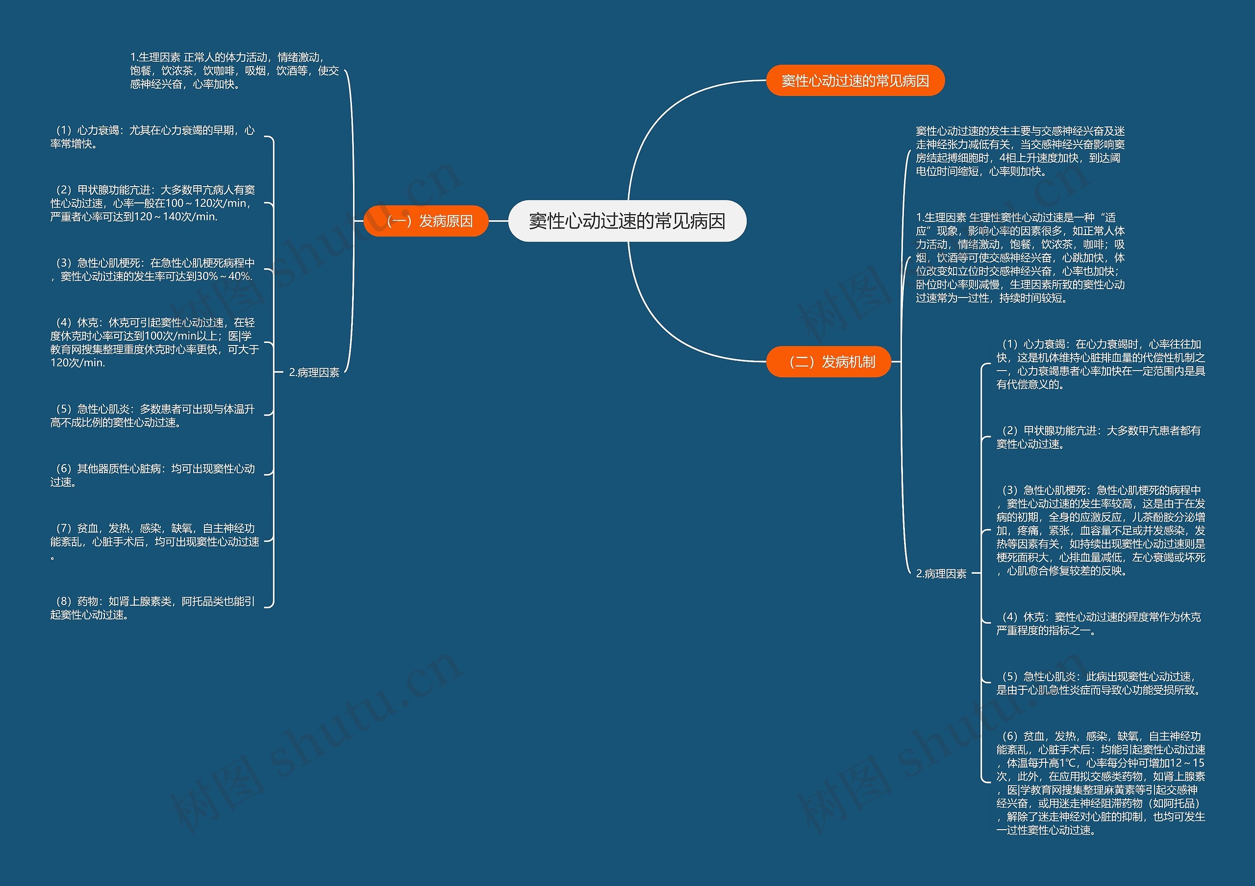 窦性心动过速的常见病因思维导图