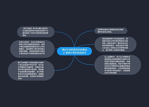 简述不承担责任抗辩事由之 被审计单位抽逃资本