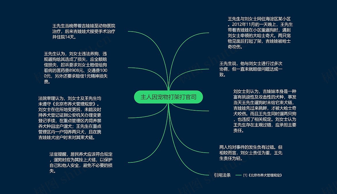 主人因宠物打架打官司思维导图_编号p7448926-TreeMind树图